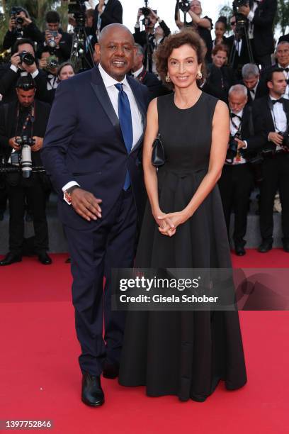 Forest Whitaker and Audrey Azoulay attend the screening of "Final Cut " and opening ceremony red carpet for the 75th annual Cannes film festival at...