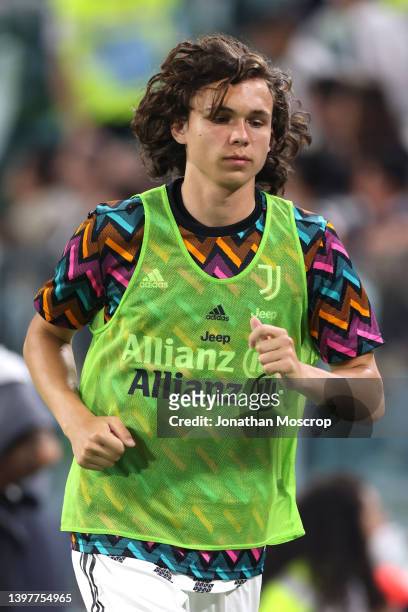 Martin Palumbo of Juventus warms up during the Serie A match between Juventus and SS Lazio at Allianz Stadium on May 16, 2022 in Turin, Italy.