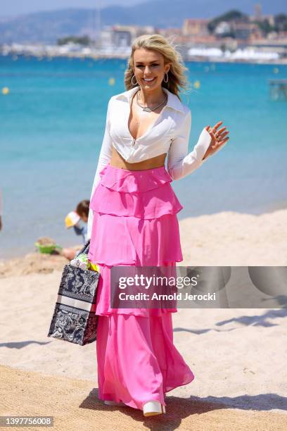 Tallia Storm is seen at the Martinez Hotel during the 75th annual Cannes film festival at on May 17, 2022 in Cannes, France.