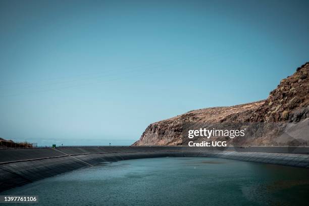 The complex system of the hydroelectric power station of Gorona Del Viento, combining wind, water and electric power, managed to give energy to the...