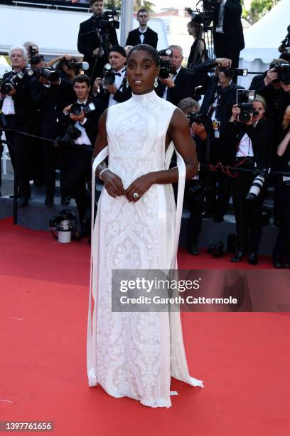 Lashana Lynch attends the screening of "Final Cut " and opening ceremony red carpet for the 75th annual Cannes film festival at Palais des Festivals...