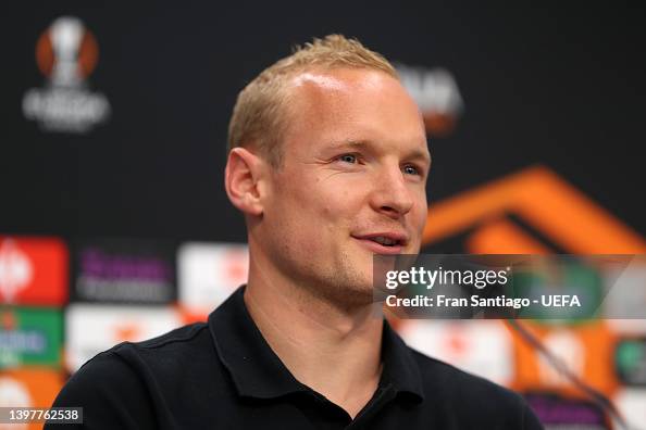 Sebastian Rode Sebastian Rode of Eintracht Frankfurt speaks to the media during the ...