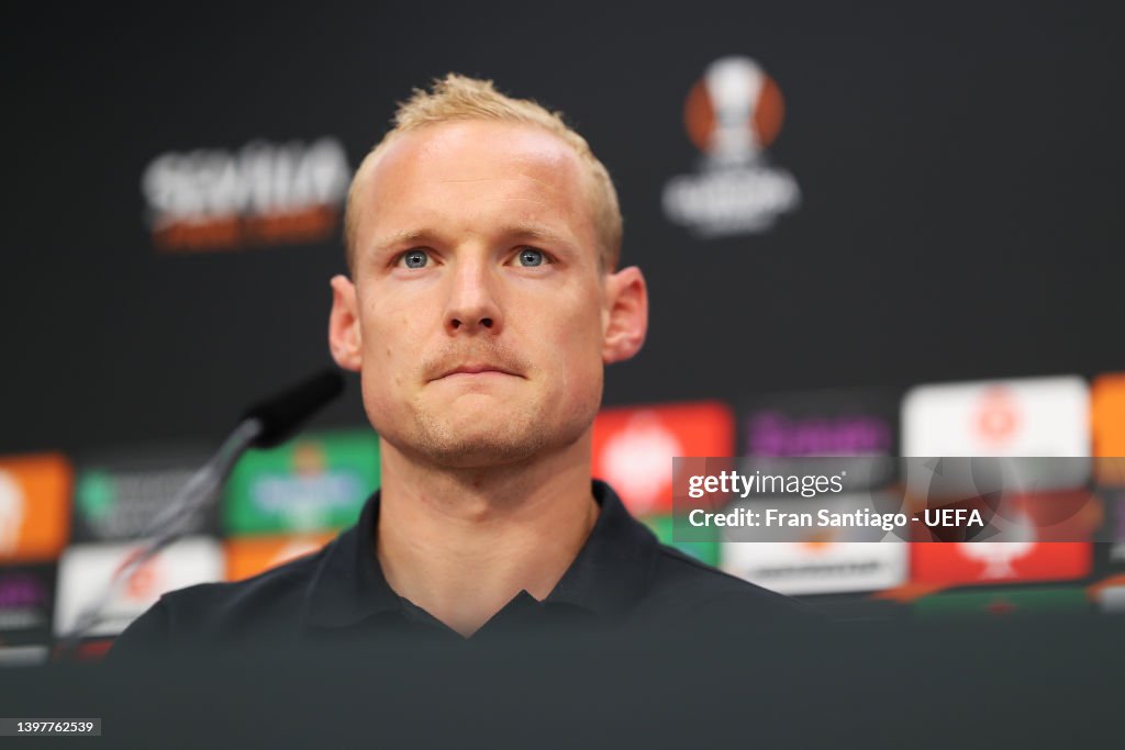 Sebastian Rode Sebastian Rode of Eintracht Frankfurt speaks to the media during the ...