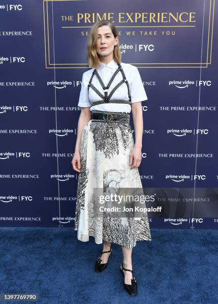 Rosamund Pike attends The Prime Experience: "Wheel Of Time" on May 16, 2022 in Beverly Hills, California.