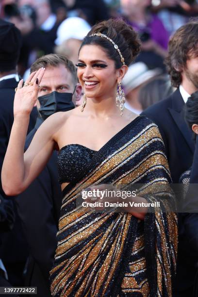 Deepika Padukone attends the screening of "Final Cut " and opening ceremony red carpet for the 75th annual Cannes film festival at Palais des...