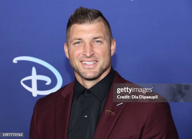 Tim Tebow attends the 2022 ABC Disney Upfront at Basketball City - Pier 36 - South Street on May 17, 2022 in New York City.
