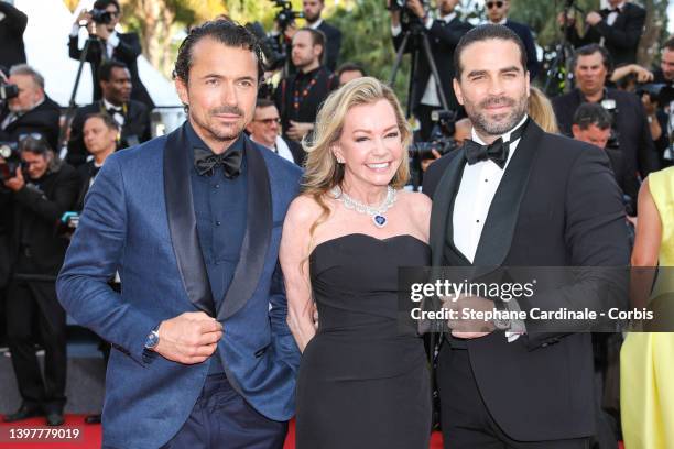 William Abadie, Caroline Scheufele and Alejandro Nones attend the screening of "Final Cut " and opening ceremony red carpet for the 75th annual...