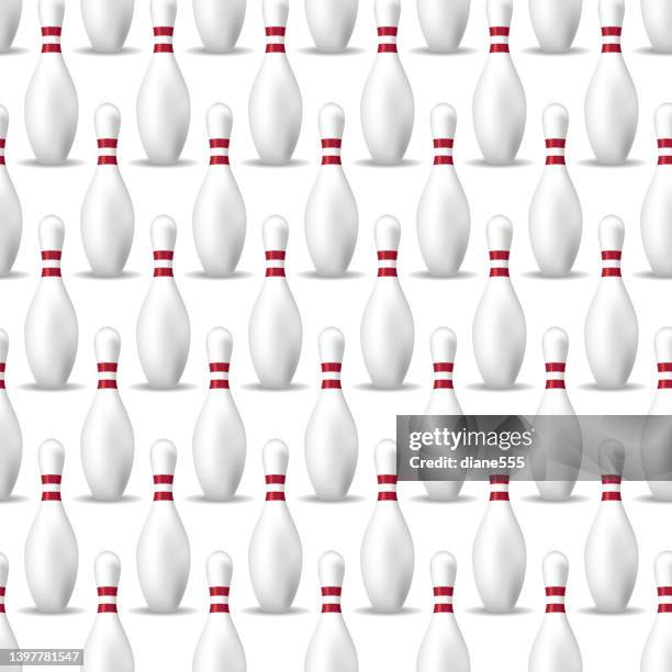 seamless bowling repeating pattern - bowling alley background stock illustrations