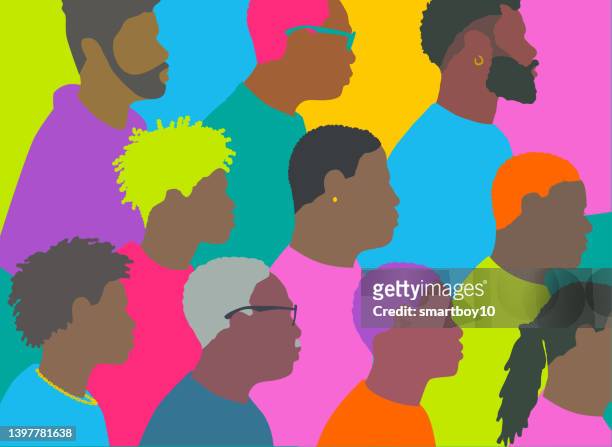 african american men - generation z icons stock illustrations