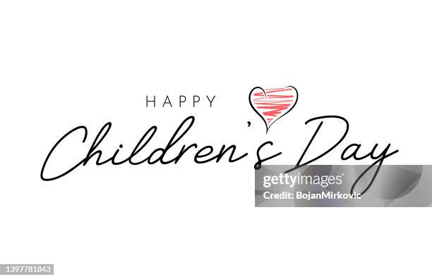 illustrazioni stock, clip art, cartoni animati e icone di tendenza di biglietto da lettere per la giornata dei bambini. vettore - giorno dei bambini