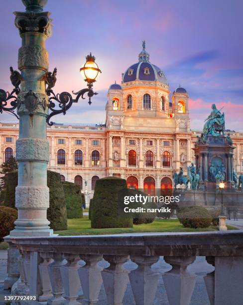 piazza maria-theresien-platz a vienna - vienna foto e immagini stock