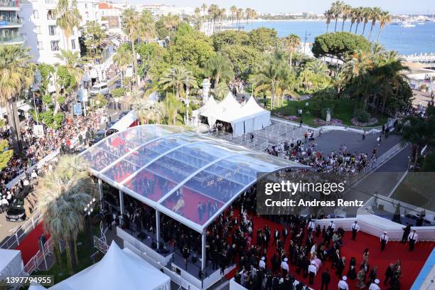General view of the screening of "Final Cut " and opening ceremony red carpet for the 75th annual Cannes film festival at Palais des Festivals on May...