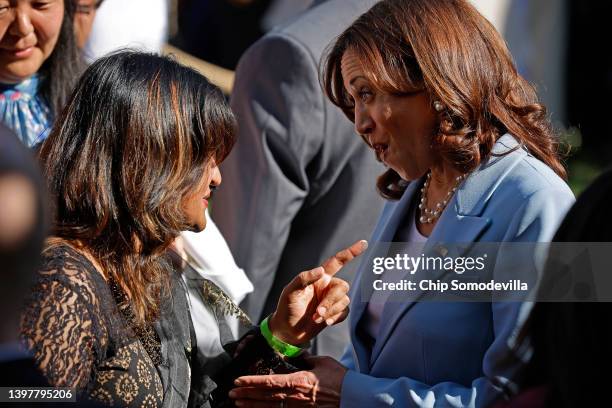 Vice President Kamala Harris greets greets guests during a reception celebrating Asian American, Native Hawaiian and Pacific Islander Heritage Month...