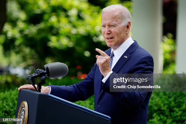 President Joe Biden delivers remarks while hosting a reception to celebrate Asian American, Native Hawaiian and Pacific Islander Heritage Month in...