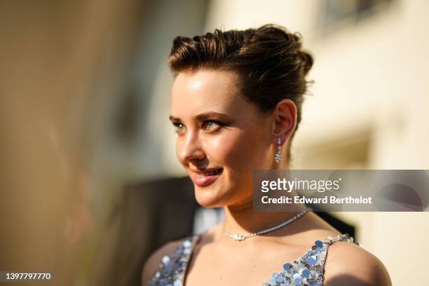 Katherine Langford is seen during the 75th annual Cannes film festival at on May 17, 2022 in Cannes, France.