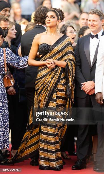 Deepika Padukone attends the screening of "Final Cut " and opening ceremony red carpet for the 75th annual Cannes film festival at Palais des...