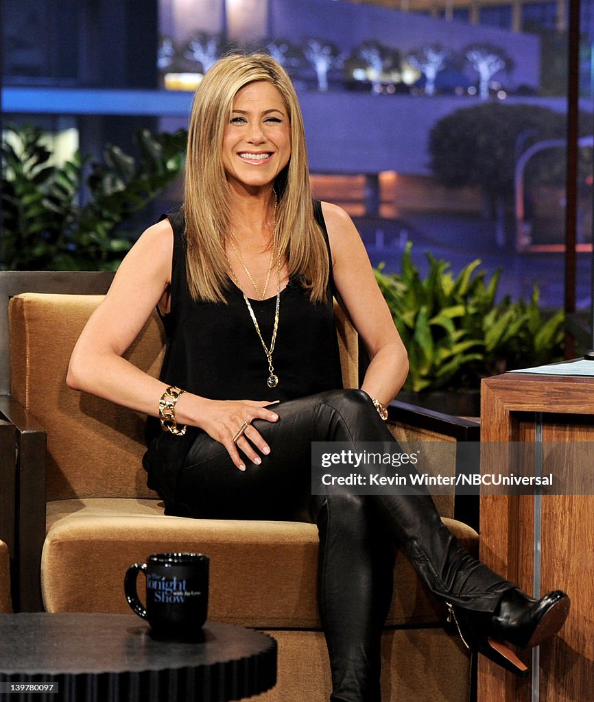 Jennifer Aniston, Adam Levine And Chiddy Bang On "The Tonight Show With Jay Leno"