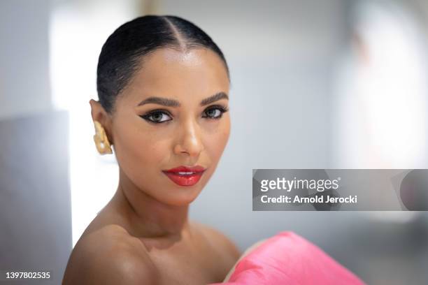 Kat Graham is seen at the Martinez Hotel during the 75th annual Cannes film festival on May 17, 2022 in Cannes, France.