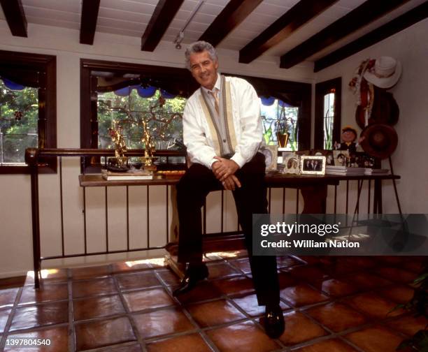 American actor and television host Jed Allan , poses for a portrait at his home circa July, 1991 in Los Angeles, California.