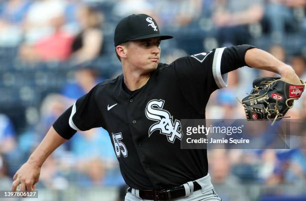 Starting pitcher Davis Martin of the Chicago White Sox makes his Major League debut while pitching during the 1st inning of game two of a...