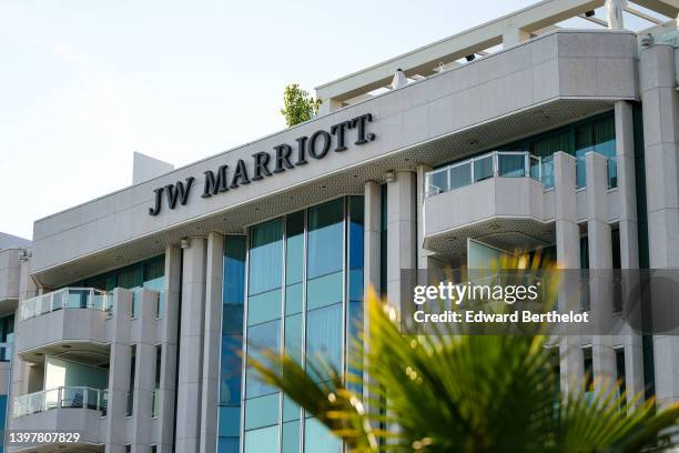 General view of the JW Marriott hotel during the 75th annual Cannes film festival at on May 17, 2022 in Cannes, France.