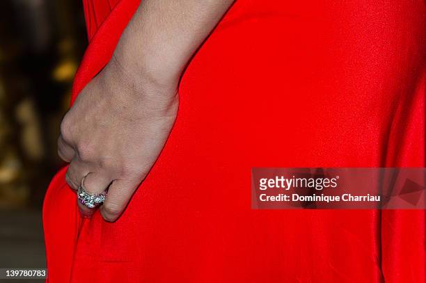 Jewelry worn by French actress Valerie Bonnetonas she attends the 37th Cesar Film Awards at Theatre du Chatelet on February 24, 2012 in Paris, France.