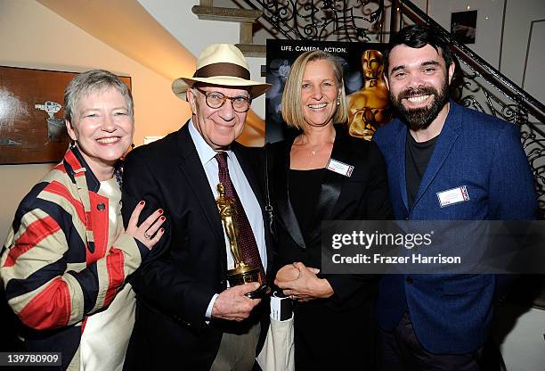 Consul-General Dame Barbara Hay, filmmakers Arnold Schwartzman, Grant Orchard and Sue Goffe attend the GREAT British Film Reception to honor the...