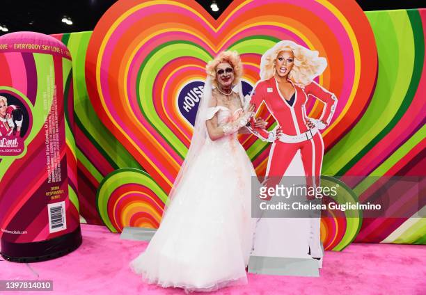 ZomBritney poses with a cardboard cutout of RuPaul at RuPaul's DragCon at Los Angeles Convention Center on May 15, 2022 in Los Angeles, California.