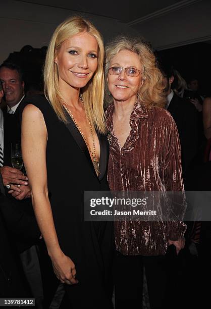 Actresses Gwyneth Paltrow and Blythe Danner attend the Fifth Annual Women In Film Pre-Oscar Cocktail Party at Cecconi's Restaurant on February 24,...