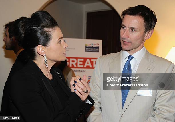 Actress Julia Ormond and Rt Hon Secretary of State for Culture, Olympics, Media and Sport Jeremy Hunt at the GREAT British Film Reception to honor...