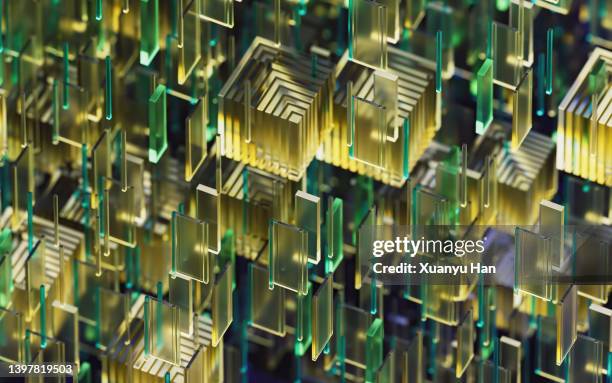 abstract 3d background of glass cubes - acrylic glass stock pictures, royalty-free photos & images