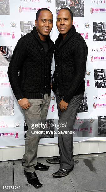 Antoine Von Boozier and Andre Von Boozier attend the Gossip Meets Couture official launch party at the Sky Room on February 24, 2012 in New York City.