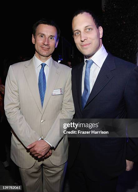 Rt Hon Secretary of State for Culture, Olympics, Media and Sport Jeremy Hunt and Lord Frederick Windsor at the GREAT British Film Reception to honor...