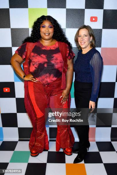 Lizzo and Susan Wojcicki, YouTube CEO attend the YouTube Brandcast 2022 at Imperial Theatre on May 17, 2022 in New York City.