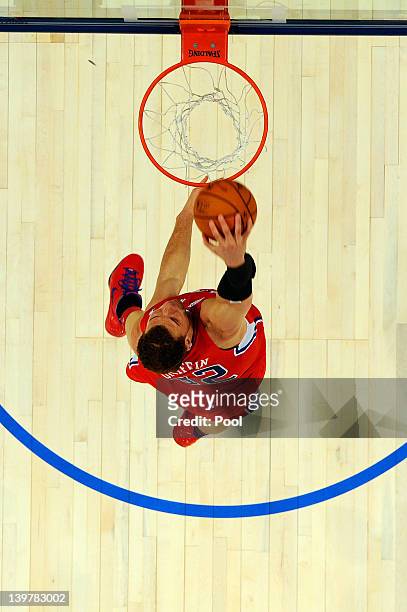Blake Griffin of the Los Angeles Clippers and Team Shaq dunks during the BBVA Rising Stars Challenge part of the 2012 NBA All-Star Weekend at Amway...