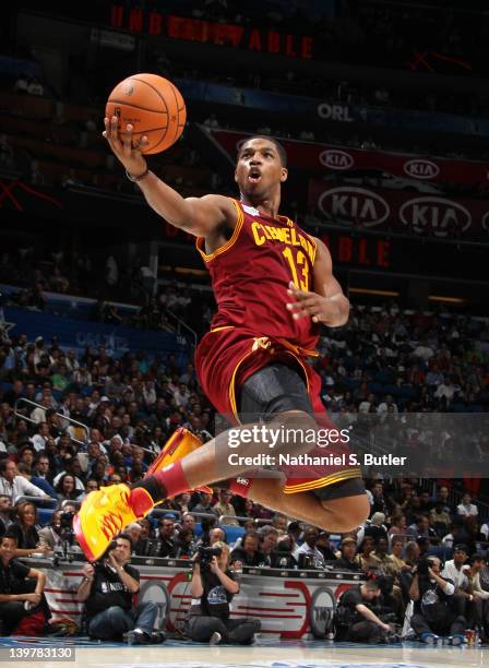 Tristan Thompson of Team Shaq during the BBVA Rising Stars Challenge as part of 2012 All-Star Weekend at the Amway Center on February 24, 2012 in...