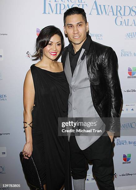 Jaime Gomez aka Taboo of The Black Eyed Peas and his wife, Jaymie Dizon arrive at the 15th Annual Impact Awards held at the Beverly Wilshire Four...