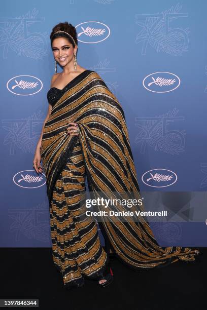 Jury Member Deepika Padukone attends the opening ceremony gala dinner for the 75th annual Cannes film festival at Palais des Festivals on May 17,...