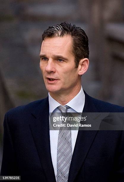 Inaki Urdangarin, the husband of Princess Cristina, arrives at the courthouse of Palma de Mallorca to give evidence during the 'Palma Arena trial' on...