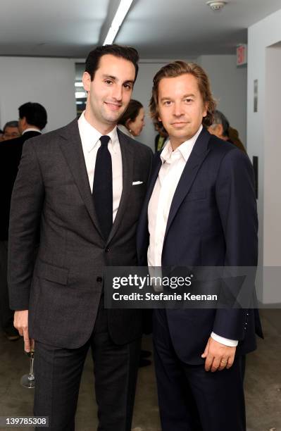 Matt Bangser and Friedrich Kunath attend Preview And Dinner In Honor Of Requiem For The Sun: The Art Of Mono-ha At Blum & Poe at Blum & Poe on...