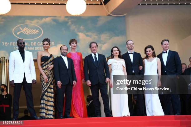 Actress Deepika Padukone , Actor Vincent Lindon and actress Noomi Rapace attend the photocall for the Jury during the 75th Annual Cannes Film...