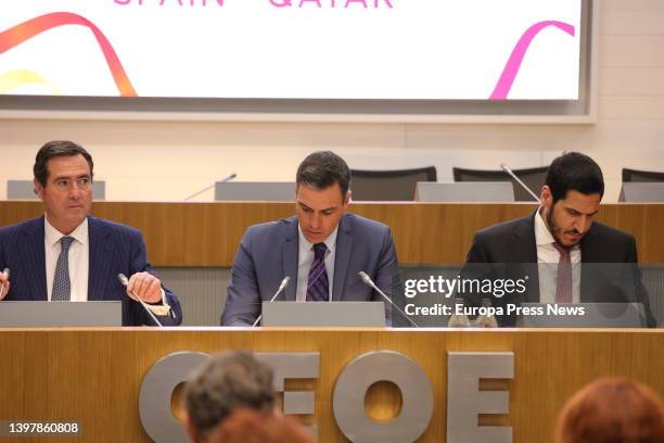 The President of the CEOE, Antonio Garamendi , and the President of the Government, Pedro Sanchez , preside over the opening ceremony of the...