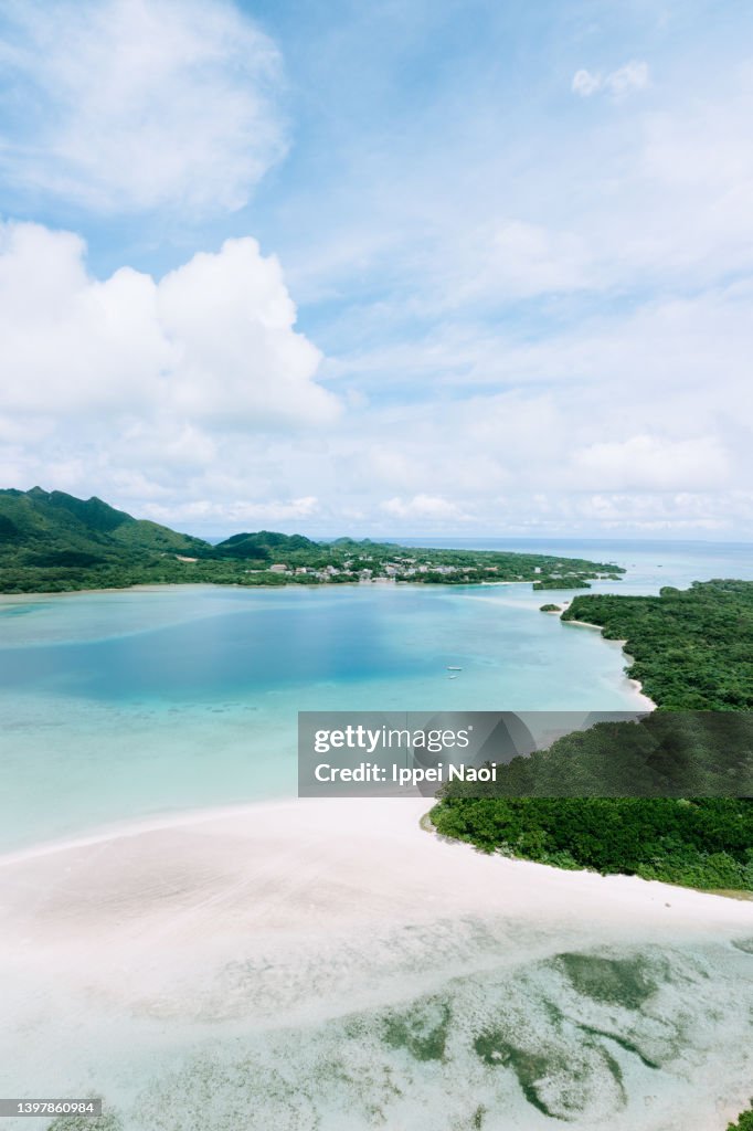 Tropical island beach from above, Ishigaki, Okinawa, Japan
