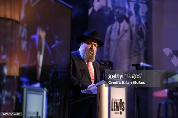 Rabbi Levi Shemtov speaks onstage during the 2022 John Lewis Foundation Inaugural Gala at The Schuyler at Hamilton Hotel on May 17, 2022 in...