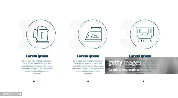 triple icon pack of home appliances line set - empty fridge stock illustrations