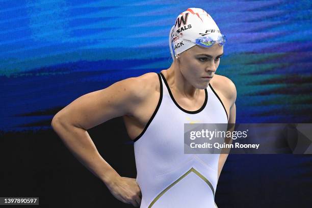 Shayna Jack of Australia prepares to race in the Womens 100 Metre Freestyle Final during day one of the 2022 Australian Swimming Championships at SA...