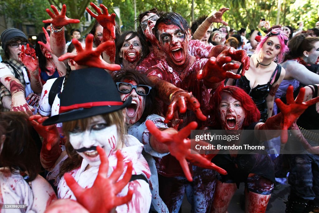 Zombies Walk Sydney City Streets