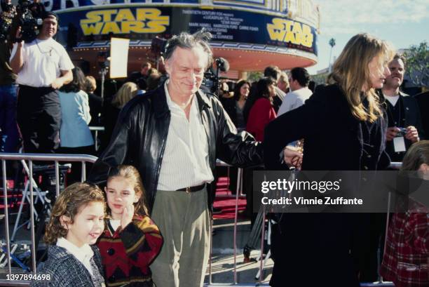 American magazine publisher Hugh Hefner and his wife, American model and actress Kimberley Conrad and their sons, Marston Hefner and Cooper Hefner,...