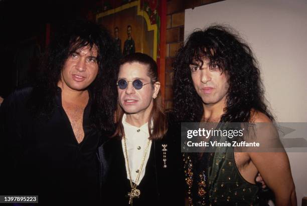 Israeli-American singer, bass guitarist and songwriter Gene Simmons, British singer and songwriter Ozzy Osbourne, and American guitarist and singer...