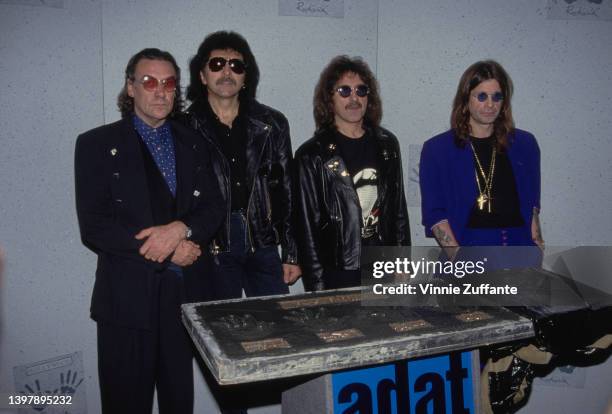 British drummer Bill Ward, British guitarist Tony Iommi, British musician and songwriter Geezer Butler, and British singer and songwriter Ozzy...